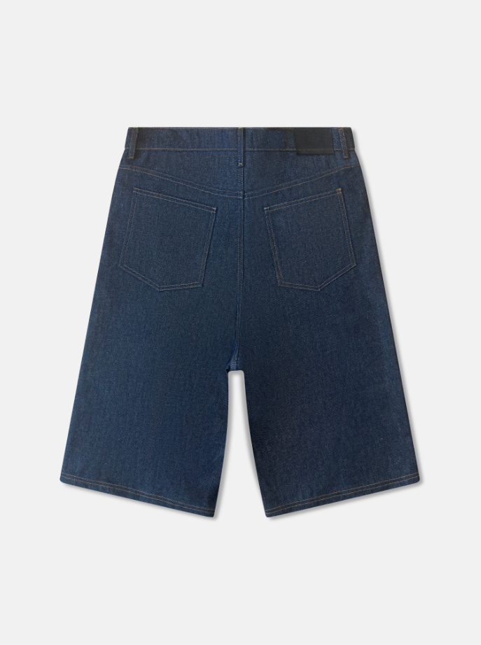 NAVY RAW DENIM JORTS