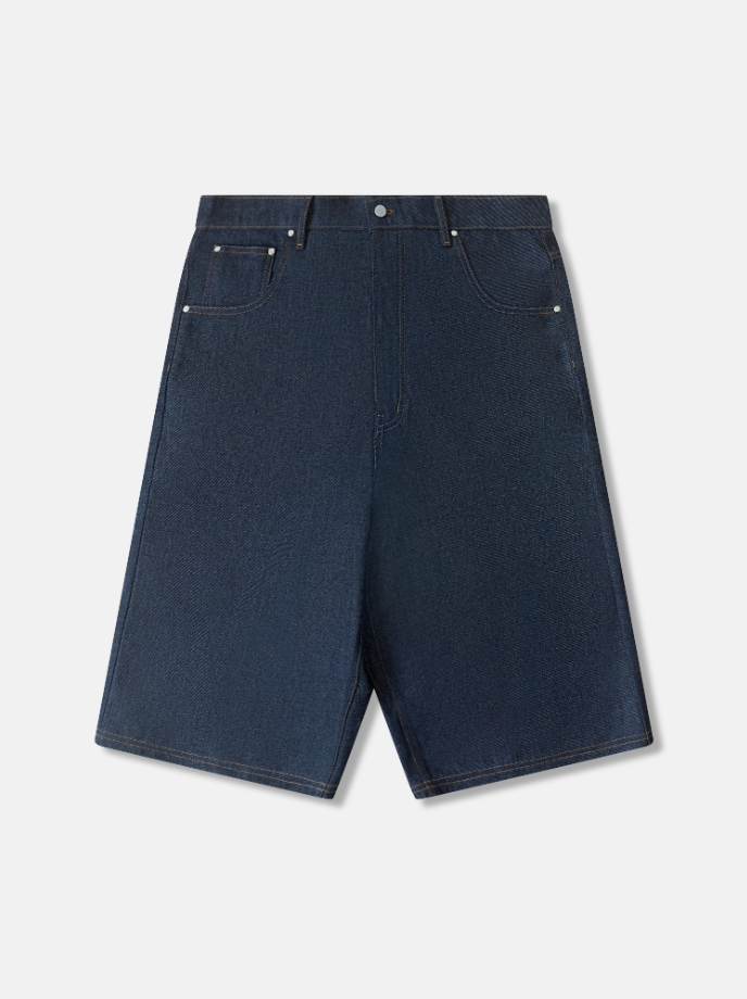 NAVY RAW DENIM JORTS